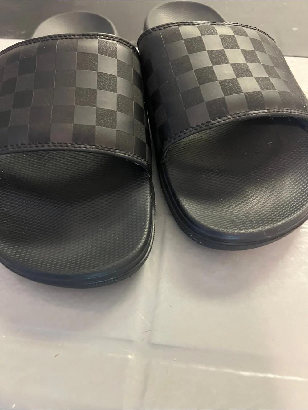🔥VANS Men's Black Check Slide Sandals